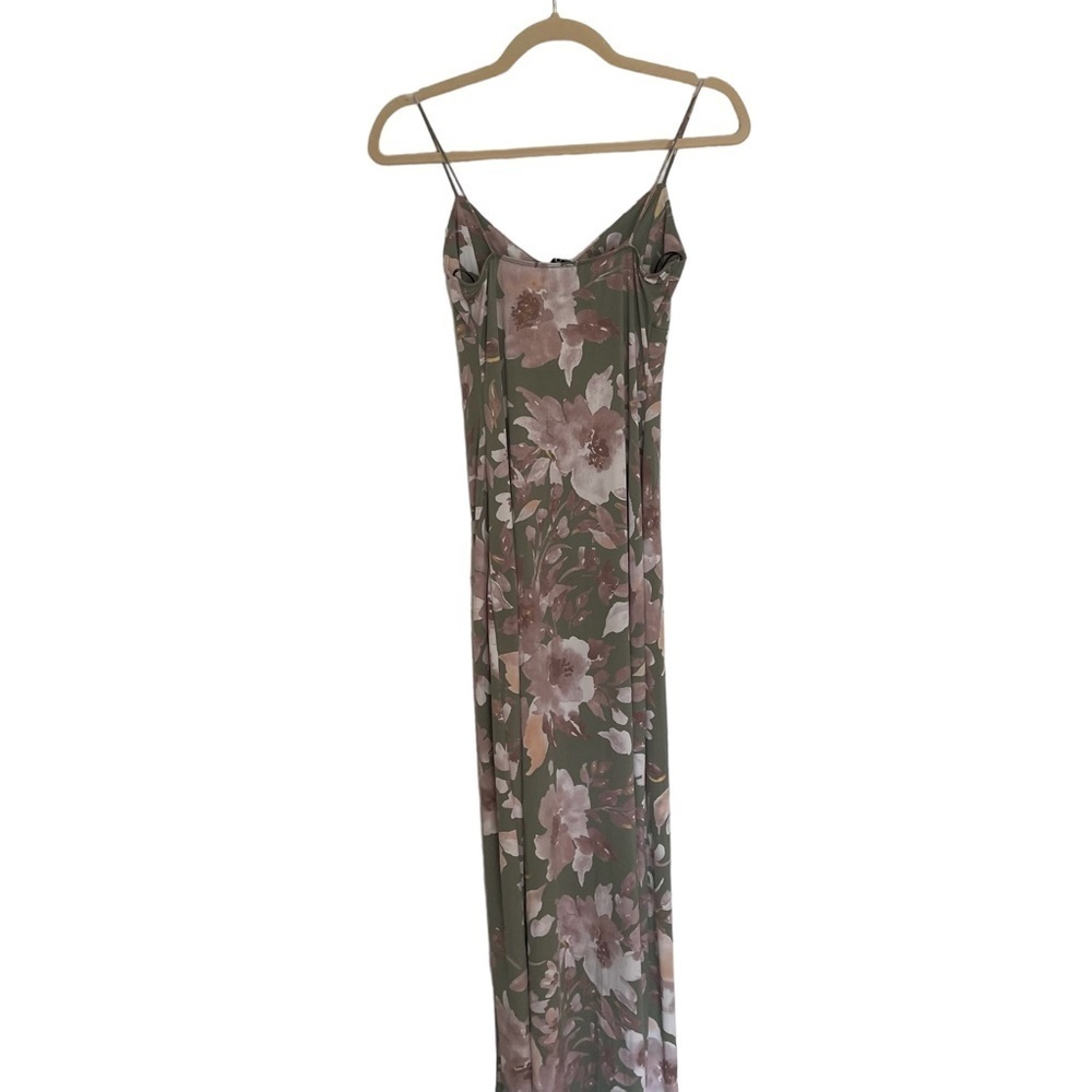 Windsor dress sage green floral maxi dress side slit size Medium new with tags l - Picture 5 of 7